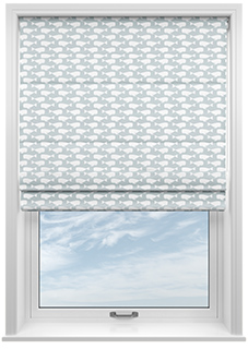 Whaling Around, Shell Grey - Roman Blind